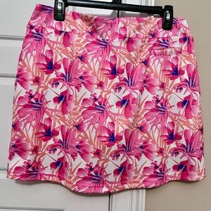 Pebble Beach Pink and Blue Floral Mini Skirt